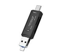 Lecteur de Carte mémoire 3 en 1, Lecteur de Carte Multifonction USB3.1 Type-C, Interface Type-C + USB + USB, Prise en SD/, Lecteur de Carte Portable Universel à 3