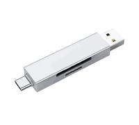 Lecteur de carte mémoire compact USB/Type C Lecteurs USB pour cartes mémoires Compatibilité universelle pour fichiers photo Double port mémoire TF Reader