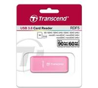Transcend RDF5 Lecteur de Cartes Multifonction avec Emplacements SD et microSD et Connecteur USB USB 3.1 Gen 1, Rose - TS-RDF5R