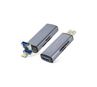 Lecteur de carte Mémoire SD / Micro-SD 2 en 1 Fonction OTG 480Mbps Gris