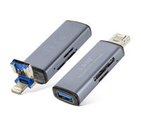 Lecteur de carte Mémoire SD / Micro-SD 2 en 1 Fonction OTG 480Mbps LinQ Gris