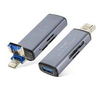 Lecteur de carte Mémoire SD / Micro-SD 2 en 1 Fonction OTG 480Mbps LinQ Gris G