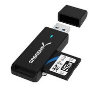 Lecteur de Carte Mémoire, SD/Micro SD à USB 3.2 Adaptateur Double Slot pour Cartes MMC, TF, SDXC, SDHC,Micro SDHC, Micro SDXC, UHS-I, 5Gbps Transfert Rapide, Accès Simultané à 2 Cartes (CR-T2MS)