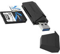 Lecteur de Carte Mémoire, SD/Micro SD à USB 3.2 Adaptateur Double Slot pour Cartes MMC, TF, SDXC, SDHC ,Micro SDHC, Micro SDXC, UHS-I, 5Gbps Transfert Rapide, Accès Simultané à 2 Cartes (CR-UMSS)