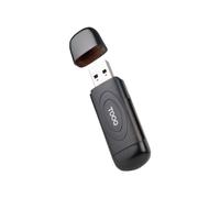 Lecteur de Carte Mémoire TooQ TQR-3002B USB 3.2 Gen 1 Type-A Noir, Compatible SD/MicroSD, Transfert 5000 Mbit/s, 69x21x12mm, Windows/macOS/Linux