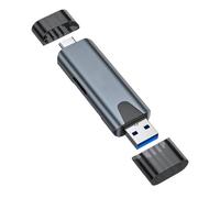 Lecteur de carte mémoire USB 2.0 de type C avec double fente pour transfert de données sans problème pour téléphones portables, ordinateurs, tablettes, lecteur de carte TF