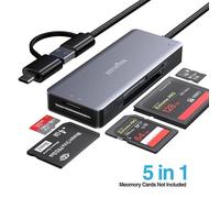 Lecteur de carte mémoire USB 3.0 5 en 1, SD/CF/M2/MS/MICRO SD, adaptateur haute vitesse pour PC, ordinateur portable, caméra drone