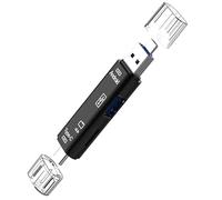 Lecteur de carte multifonction 5 en 1 compatible avec Motorola Moto Z Droid Edition pour extension de sauvegarde USB Type-C/MicroUSB/Tf/USB 2.0/lecteur de carte SD (Noir)
