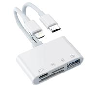Lecteur De Carte Otg 4 En 2 Usb-C Lecteur De Carte Lightning Vers Sd À 8 Broches Pour Lecteur De Carte Mémoire D'Appareil Photo Sd+Tf+Usb Otg+Adaptateur Usb-C.4 In 2 Card Reader.