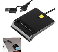 Lecteur de Carte pour Identité Chronotachygraphe Débit Crédit SIM DNI USB-C | id Smart Card Reader Digital Signature CAC, CRS, IC, CNS, sans Pilote Compatible avec Windows,Linux,Mac OS, Plug and Play