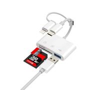 Lecteur de carte SD Adaptateur USB C pour iPhone 17 16 15 14 13 Pro Max Compatible avec Samsung Galaxy S26 Appareil Photo Numérique Memory Stick Micro SD Lightning pour iPad pour Apple USB 3.0 Type C