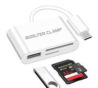 Lecteur de Carte SD, BorlterClamp USB C vers SD Lecteur de Carte, Adaptateur Carte SD/Micro SD USB C, Lecteur de Carte Mémoire SD, Compatible avec MacBook, Galaxy, Huawei et Plus