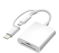 Lecteur de carte SD certifié Apple MFi pour iPhone, adaptateur USB-C et Lightning vers carte SD et TF pour iPhone 15/14/13/12/11/XS/XR/X/8 7 6 5, MacBook Pro M1 Air, iPad Pro/Air, iMac, Galaxy S24/S23