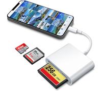 Lecteur De Carte Sd Cf Compatible Avec Iphone 14 13 12 11XXs/Ipad Avec Ports D'Éclairage Sd Cf Tf Lecteur De Carte Mémoire Adaptateur Numérique Trail Game Camera Accessoires Pas Besoin
