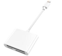 Lecteur de carte SD CF compatible avec iPhone/iPad SD CF TF Lecteur de carte mémoire Adaptateur numérique Trail Game Camera Accessoires Pas besoin d'application
