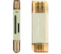 Lecteur de Carte SD et Micro SD 3 en 1 USB Micro USB et USB Type C Akashi Gris