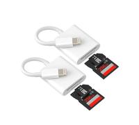 Lecteur de Carte SD Lightning (2 Pack) pour iPhone 14 13 12 11 Pro Max Adaptateur Micro SD Mémoire Lecteur de Carte Certifié MFI pour Apple Caméra Numérique Photos TF Mémoire Adaptateur Câble Leitor