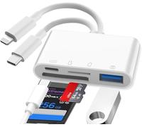 Lecteur de carte SD Lightning, lecteur de carte SD iPhone, lecteur de carte S-D Lightning, adaptateur de carte S-D iPhone pour iPhone 15/14/Pro Max/Pro/Plus/Pad Pro/MacBook Pro/Air