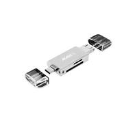 Akashi – Lecteur de cartes SD/MicroSD ALTSDREADER 3 en 1 USB, micro‑USB 3.0 & USB‑C Gris
