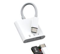 Lecteur de carte SD Micro SD USB C (3 en 1) Câble de charge Adaptateur Port Adaptateur pour Apple iPhone 16 15 Pro Max Appareil Photo Numérique TF Mémoire pour iPad Android Ordinateur Portable Externe