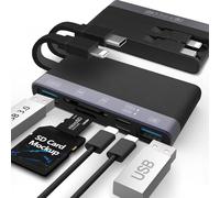 Lecteur de carte SD pour i-Phone i-Pad, lecteur de carte mémoire multi-ports en aluminium 6 en 1 avec adaptateur de carte SD/TF, câble de données pliable prend en charge SD/Micro SD/SDHC/SDXC/MMC