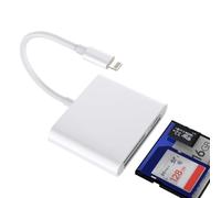 Lecteur de carte SD pour iPhone 14 13 12 Pro MAX Micro SD Card Reader Adaptateur pour Apple pour iPad Transfert de photos Mémoire externe CF Appareil photo numérique Lightning TF Electronique Memory