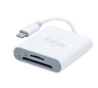 Lecteur de Carte SD pour iPhone/iPad, Aieloar 2-en-1 Lecteur de Carte Mémoire Super Vitesse Simultané à Lire et Écrire