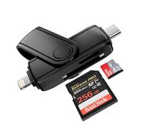 Lecteur de Carte SD pour iPhone iPad, Lightning & USB-C Adaptateur de Carte mémoire SD à Double connecteur, Prend en Charge Les Cartes SD/Micro SD, visionneuse de caméra de Trail à Grande Vitesse