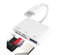 Lecteur de carte SD pour iPhone Lightning vers USB Micro TF Câble de charge Dongle OTG Adaptateur Appareil Photo Souris Clavier Visualiseur de Mémoire Flash Drive Stick Cordon Convertisseur Photo