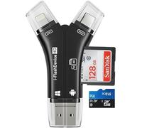 Lecteur De Carte Sd Pour Iphone Qui Lit Simultanément Les Deux Mémoires Sd Et Tf, Pour Caméra De Sentier/Chasse, Visionneuse De Photos Vidéo Sur Tous Les Derniers Apple Ios Ipad Et Iphone