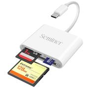 Lecteur de Carte SD, Seminer 3in1 Adaptateur de Carte Mémoire USB C 5Gbps Lecture Ecriture pour SD SDXC SDHC CF CFI TF Micro SD Micro SDXC Micro SDHC Cards for Windows Linux Mac OS