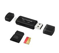 Lecteur de Carte SD, Seminer 4 en 1 USB C/USB 2.0 Adaptateur de Carte Mémoire OTG à Double Emplacement pour Cartes Mémoire TF/Micro SD/SD/SDXC/Micro SDXC/Micro SDHC (Noir)
