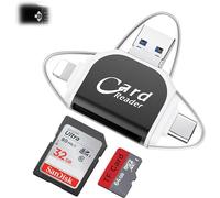 Lecteur de carte SD TF universel multi-ports 4 en 1, lecteur de carte mémoire USB C SD TF, adaptateur multiport USB C, adaptateur d'appareil photo de type C 4 en 1, compatible avec plus d'appareils