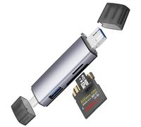 Lecteur de Carte SD TF USB C et USB 3.0 2 en 1 Adaptateur de MicroSD en Aluminium SD Card Reader Compatible avec MacBook iPad Pro Air iPhone 17 Air Pro Max 16 Série Galaxy S25 S24 (SD 3.0)