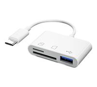 Lecteur de Carte SD USB C - Adaptateur - Compatible iPhone 15 - Micro SDXC - Plug & Play - Blanc