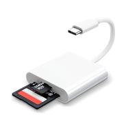 Lecteur de carte SD USB C pour iPhone 15 16/iPad/MacBook/Mac, lecteur SD USB-C de type C, prend en charge l'adaptateur de carte mémoire SD et MicroSD, visionneuse de caméra de chasse Plug and Play