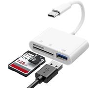 Lecteur de carte SD USBC, lecteur de carte mémoire USB C, adaptateur micro SD vers type C pour SDHC SDXC TF MicroSD compatible avec iPhone 17 16 Plus Pro Max Mac MacBook Air iPad iMac, Galaxy S24 S23