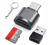 Lecteur de Carte TF, USB-C vers TF Lecteur de Carte, Adaptateur de Lecteur de Carte mémoire TF de Type C OTG pour PC, Notebook, MacBook Air Pro,Galaxy, Huawei, Tablette（Gray）