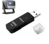 Lecteur de carte USB 3.0 Adaptateur de carte haute vitesse Lecteur de carte 5 Gbps Lecteur de carte portable Appareil photo Visionneuse de carte 2 emplacements Lecteur de carte Lecteur de carte pour