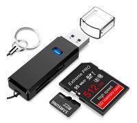 Lecteur de Carte USB 3.0, Beikell Lecteur de Carte Mémoire SD/Micro SD Haute Vitesse Card Reader MMC-Noir