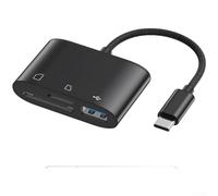 Lecteur de carte USB C, adaptateur USB 3.0 5 Gbps vers SD/TF avec 60 W pour | C pour lecteur de carte SD, pour adaptateur OTG, TF pour lecteur microSD USB 3, 60 W pour hub de charge PD, aluminium (H)