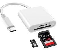 Lecteur de Carte USB C SD, Adaptateur de Carte SD de Type C SD Card Reader SD/Micro SD, Lecteur de Carte Mémoire pour iPhone 15, Mac, iPad Pro Air 2020/2021, Galaxy S21/S22/S23, Xiaomi