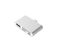 Lecteur de carte usb type-c pour microsd, sd, usb, usb micro (argenté)