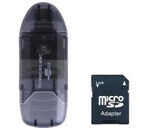Lecteur de Carte USB Universel SD SDHC/MicroSD + Adaptateur Micro SD/microSDHC vers SD/SDHC, Noir