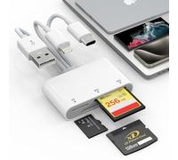Lecteur de carte XD, lecteur de carte SD pour iPhone, lecteur de carte SD/Micro SD/XD 3 en 1 pour iPhone/USB C/USB A, adaptateur de carte TF Lightning+USB A+USB C
