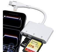 Lecteur de carte XD pour cartes SD/TF/XD, Lightning/USB-C Lecteur de carte SD pour iPhone 17/16/15/14/iPad/MacBook/Android/PC, Lecteur de carte Olympus xD Picture avec support exFAT Visualiseur de
