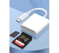 Lecteur de cartes 2 en 1 à une ligne de type C, double fente pour carte, adaptateur de lecteur de carte universel multi-appareils, adaptateur de ligne de données OTG
