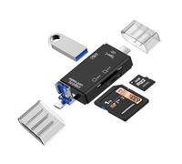Lecteur de Cartes 3 en 1 USB C Lecteur USB 3.0 SD, Adaptateur Multiports pour SD TF SDHC SDXC MicroSD, Transfert Rapide 5Gbps, Compatible iPhone 16/iPad Pro/Samsung S24/S23/MacBook/PC et Tablette
