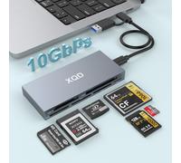 Lecteur de Cartes 6 en 1 XQD, 10 Gbps Multi-Lecteur pour Sony G/M Series, Lexar 2933x/1400x USB Mark XQD/CF/XD/MS/TF/SD, Lecteur de Cartes Mémoire USB-C USB 3.0 pour Windows/Mac OS/Linux/Android
