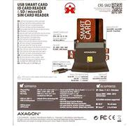 Lecteur de Cartes à Puce - AXAGON - CRE-SM2 - USB 2.0 - Intérieur - Noir